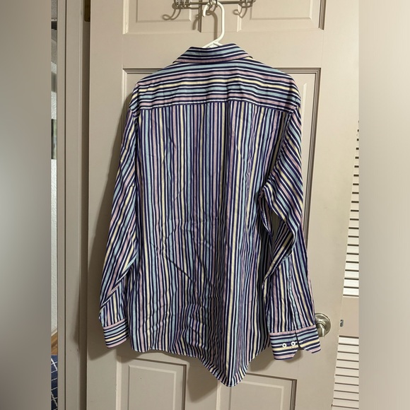 BUGATCHI UOMO Men's Long Sleeve Classic Fit Striped Designer Shirt Size XL - Picture 9 of 10